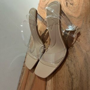 Zara nude heels with clear strap